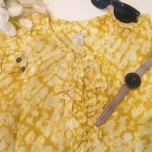 J Crew ruffle silk blouse
